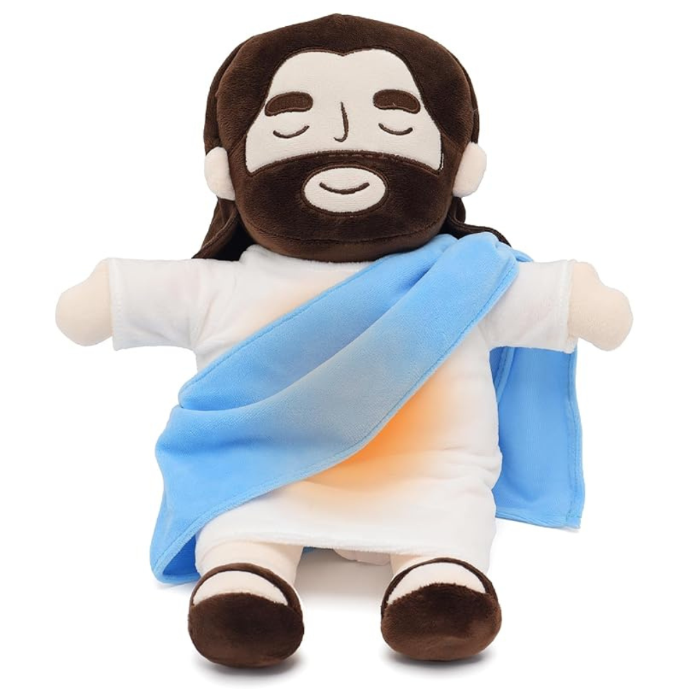Peluche Jésus animée : respiration, lumière et musique
