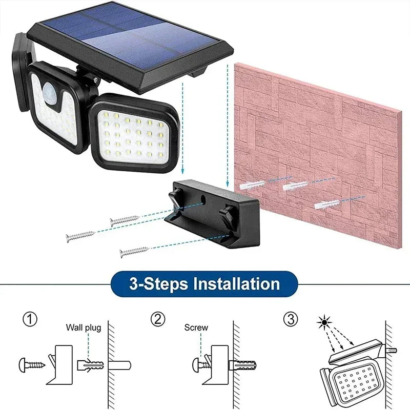 Lampe Solaire d'Extérieur à Détecteur de Mouvement