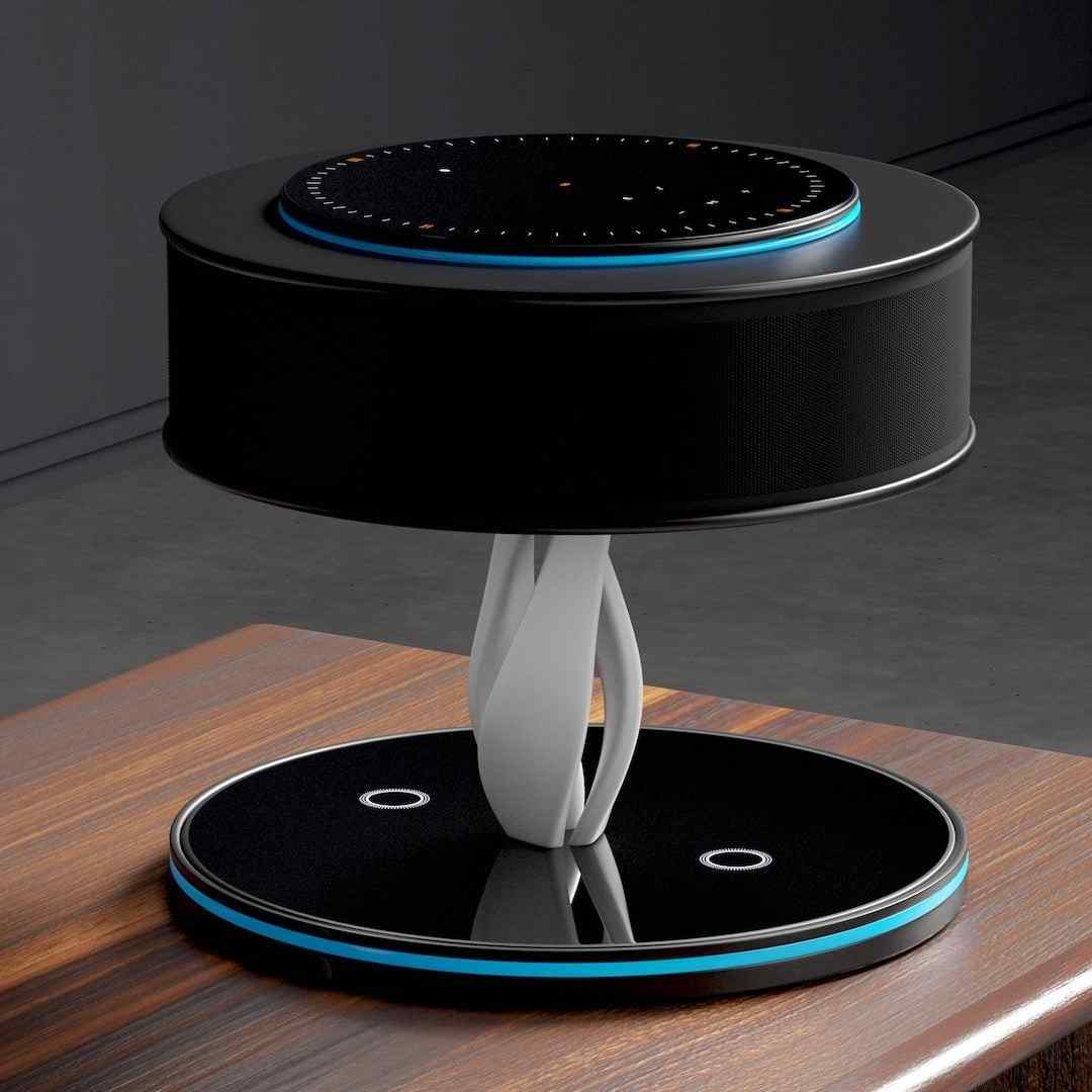 Lampe à poser avec chargeur sans fil et enceintes