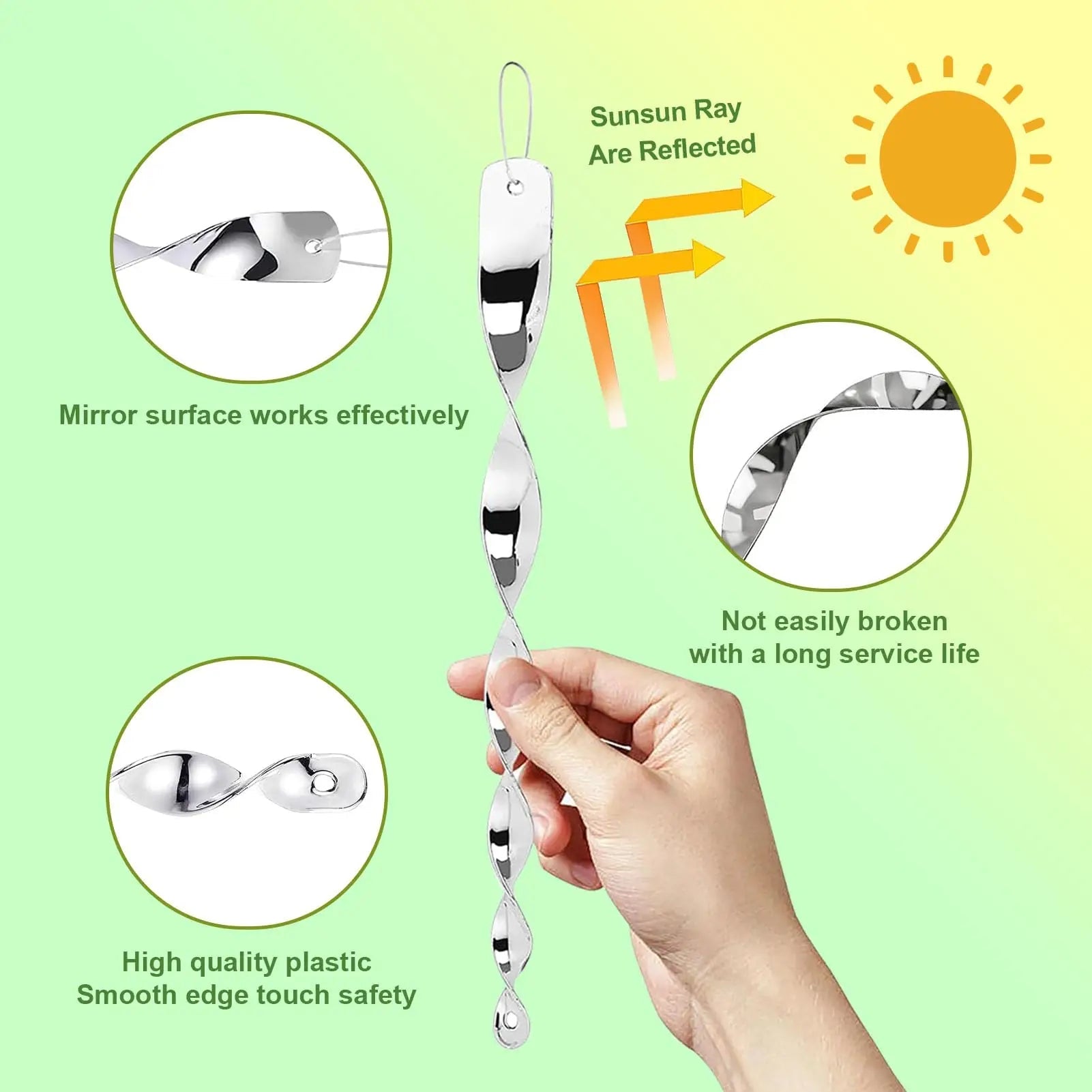 Reflective Spiral Anti-Bird Rod