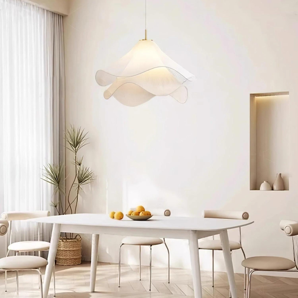 Suspension japandi en tissu drapé, 40 à 80 cm