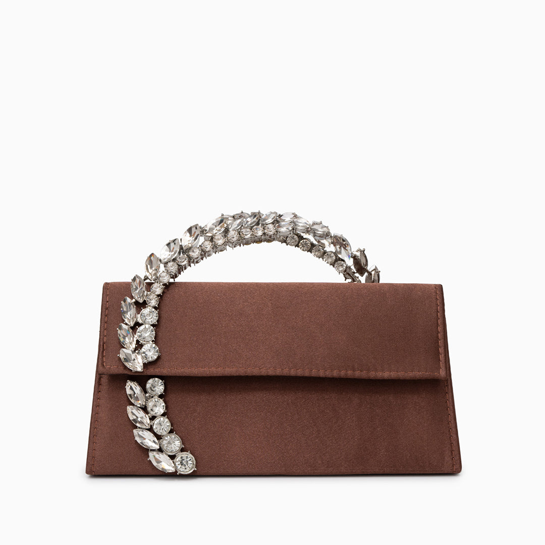 Rhinestone Trapeze Evening Bag with Jewelled Handle