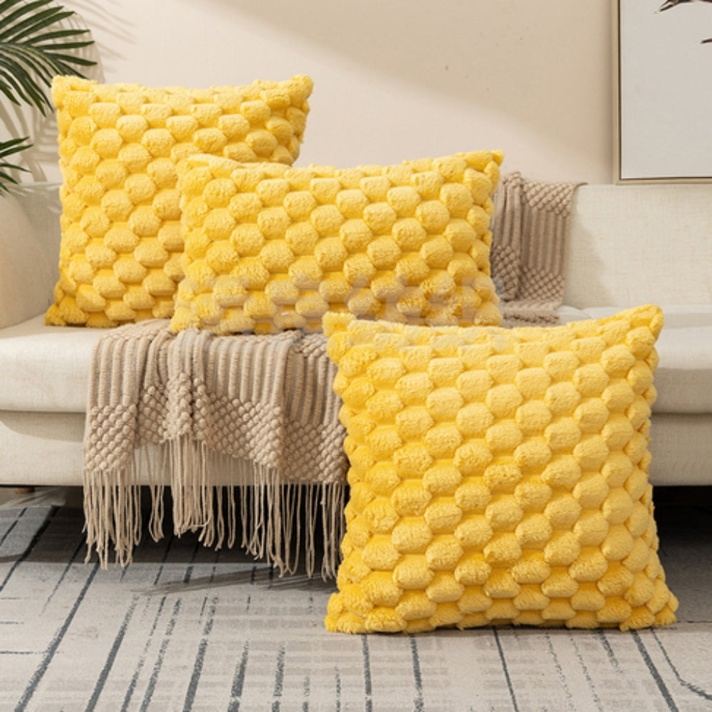 Housse de coussin douce à texture 3D en relief