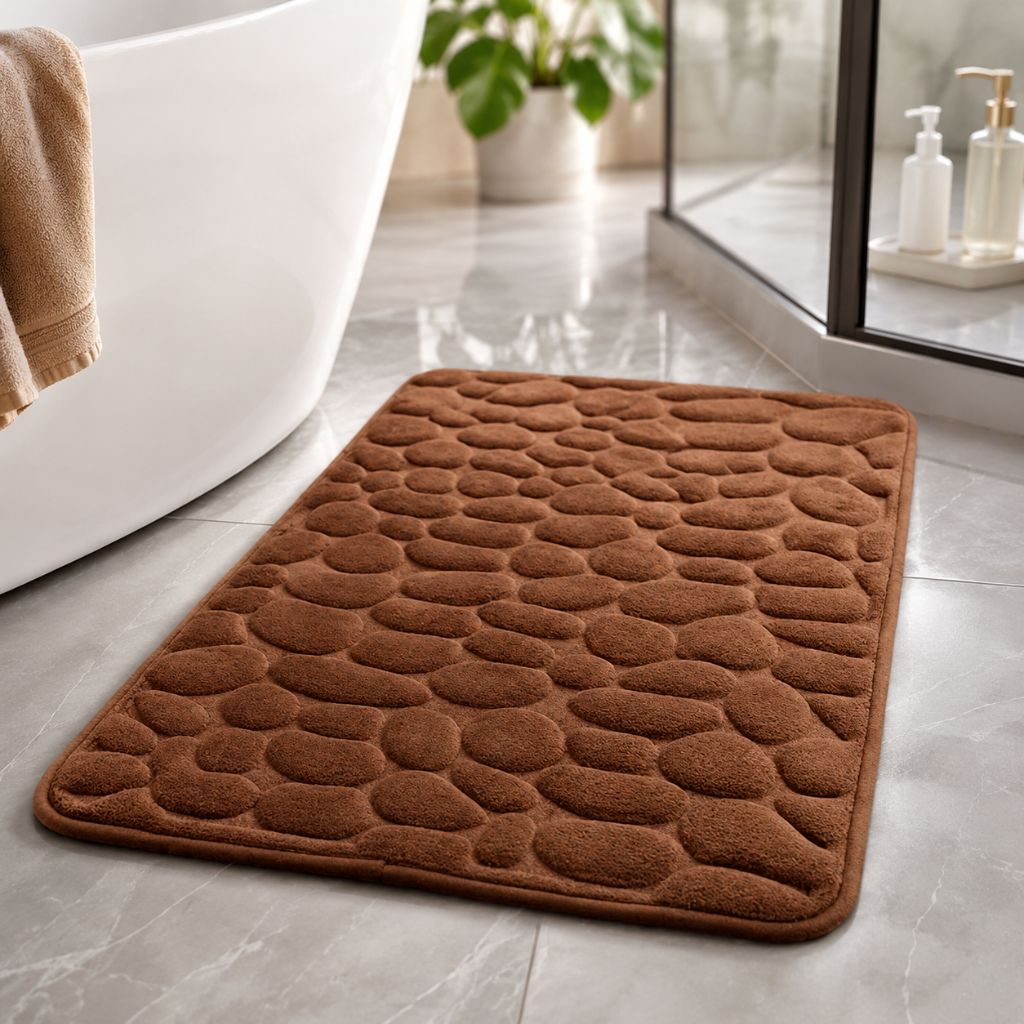 Tapis de bain antidérapant à séchage rapide, relief 3D