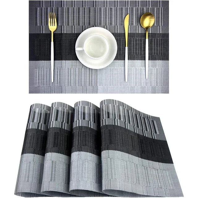 Sets de table tissés lavables, résistants à la chaleur