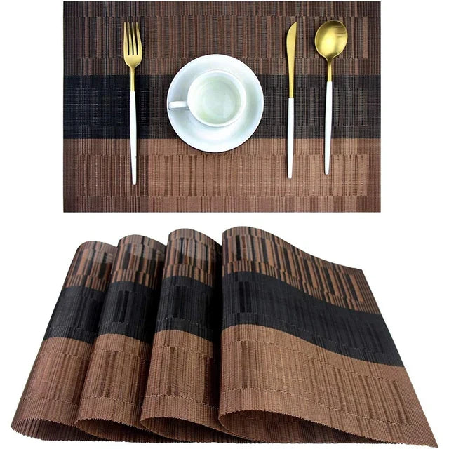 Sets de table tissés lavables, résistants à la chaleur