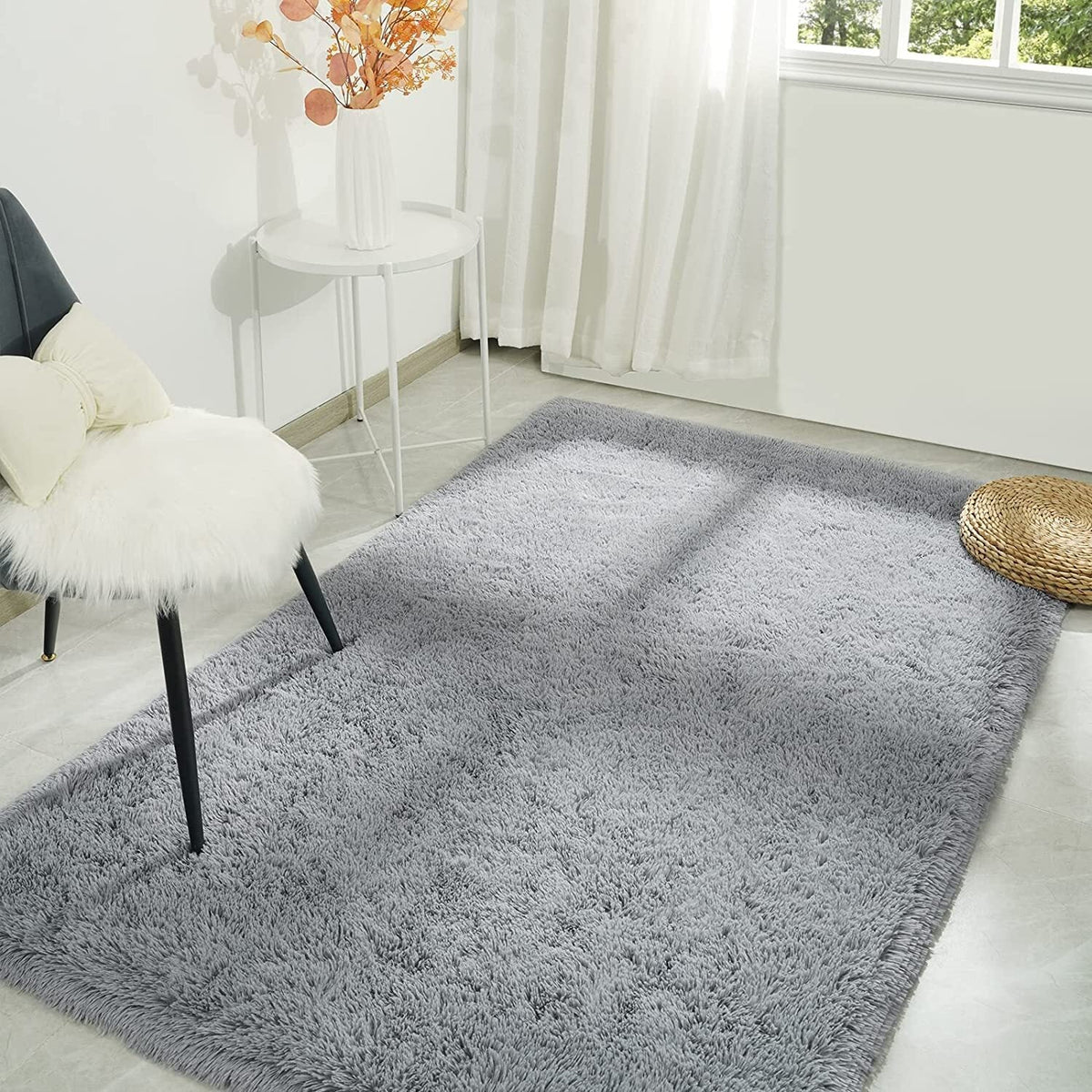 Soft Shaggy Rug, Grey, 120 x 160 cm