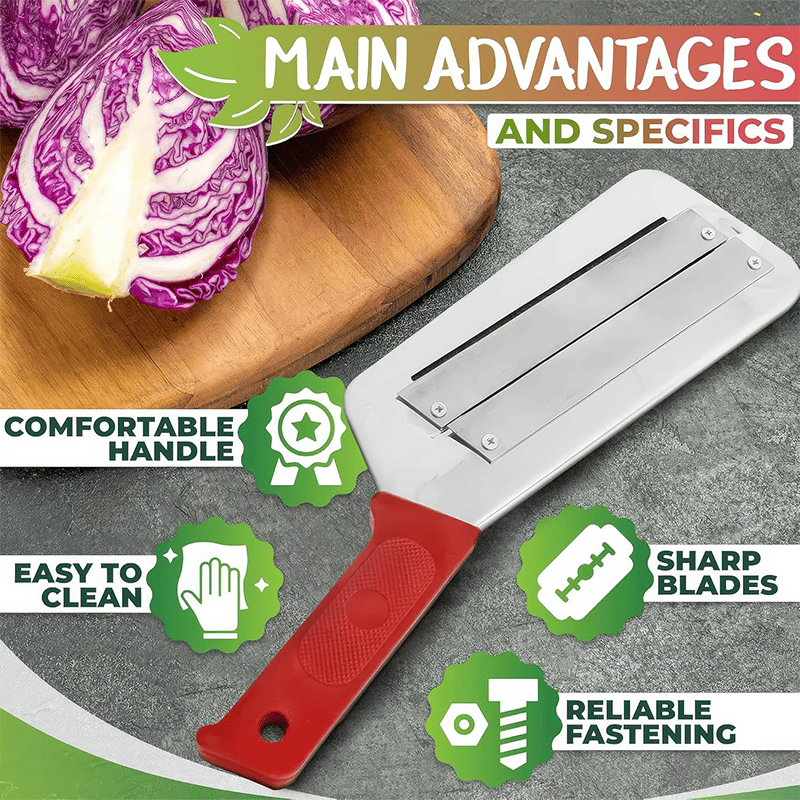 Stainless Steel Cabbage Shredder Knife, Double Blade