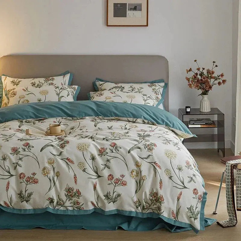 Floral Duvet Cover Set, 4 Pieces