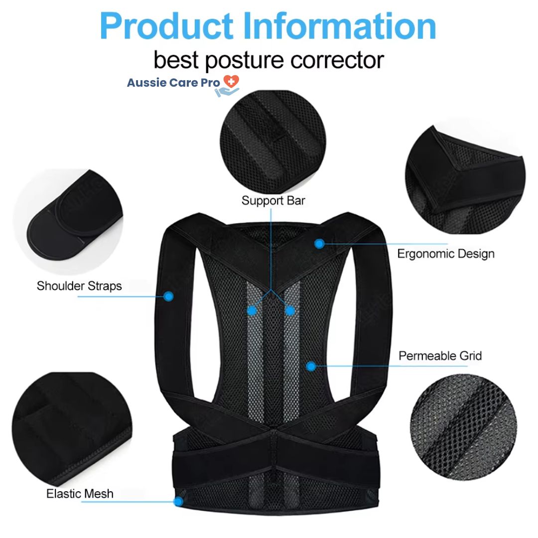 Correcteur de Posture Réglable, Tailles S à 4XL
