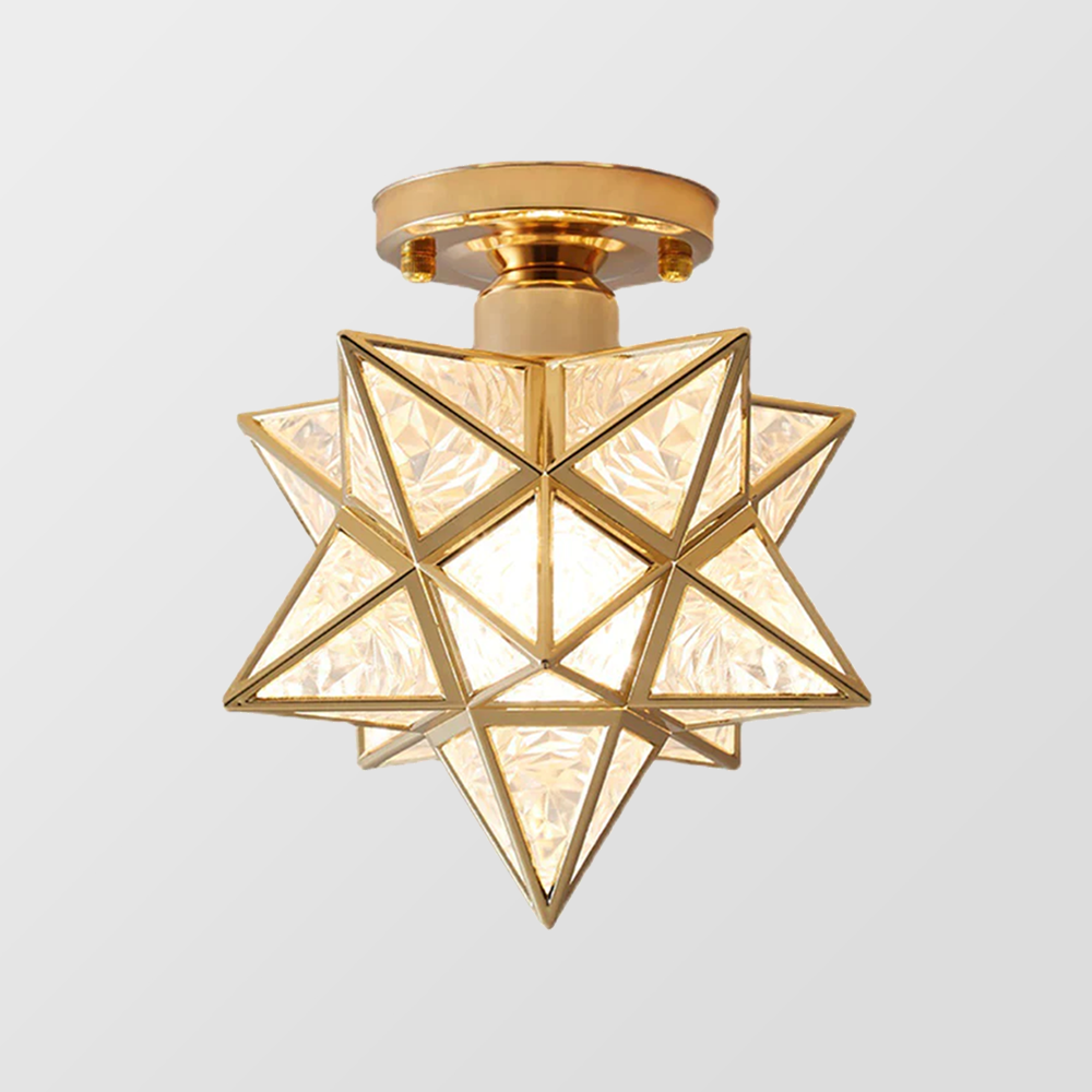 Compact Star-Shaped Ceiling Light, E27 Socket