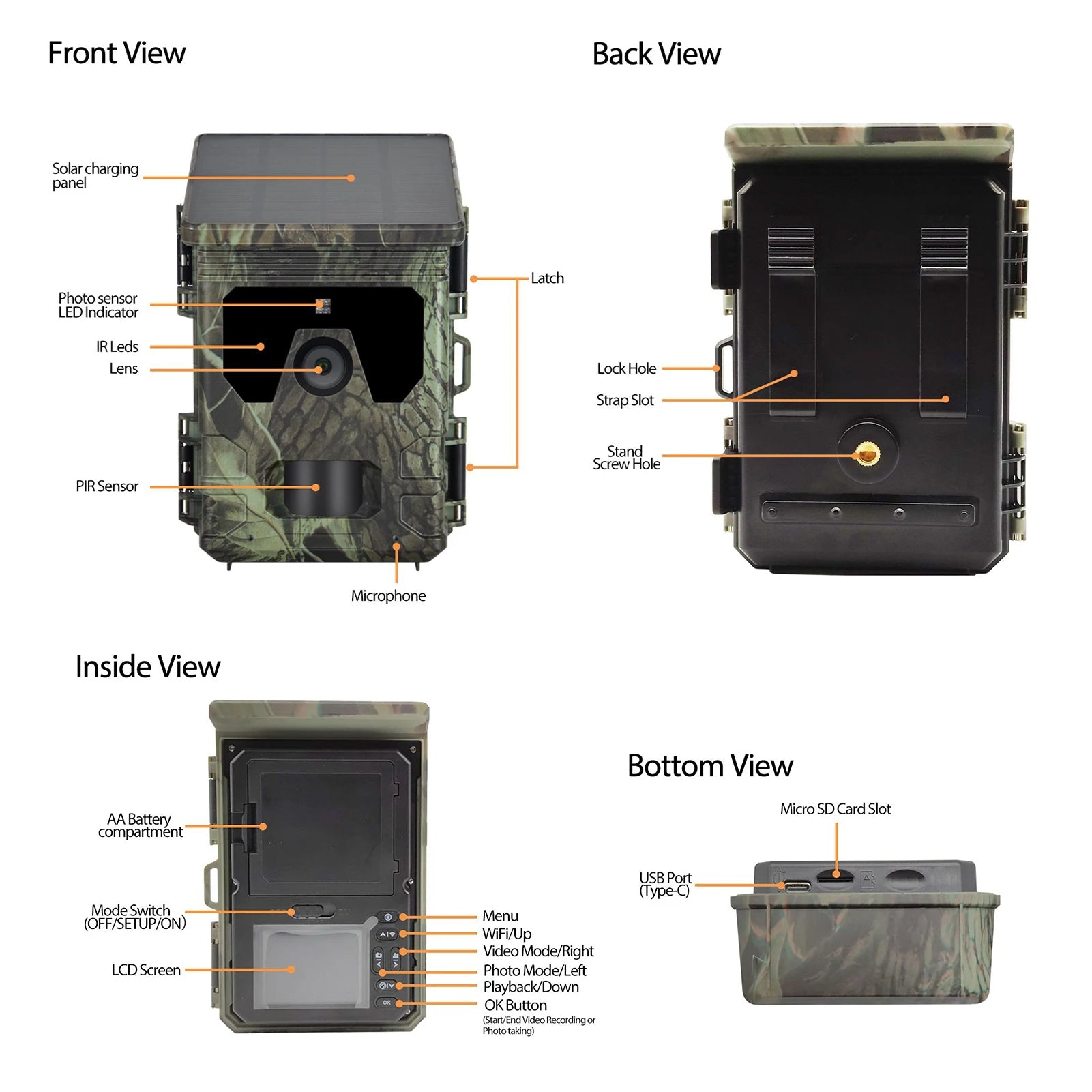 Caméra de Chasse Solaire à Vision Nocturne