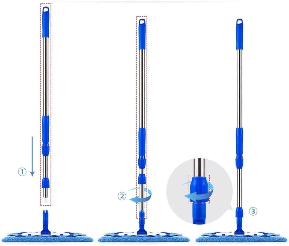 Balai laveur à tête rotative et tampons lavables