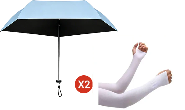 Ultralight 103 g Compact Umbrella for Rain and Sun