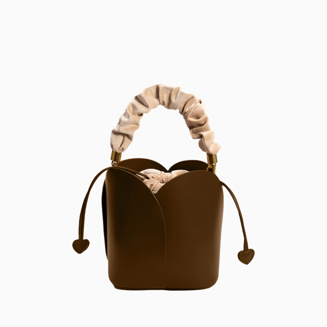 Sac à main seau en forme de pétale de rose