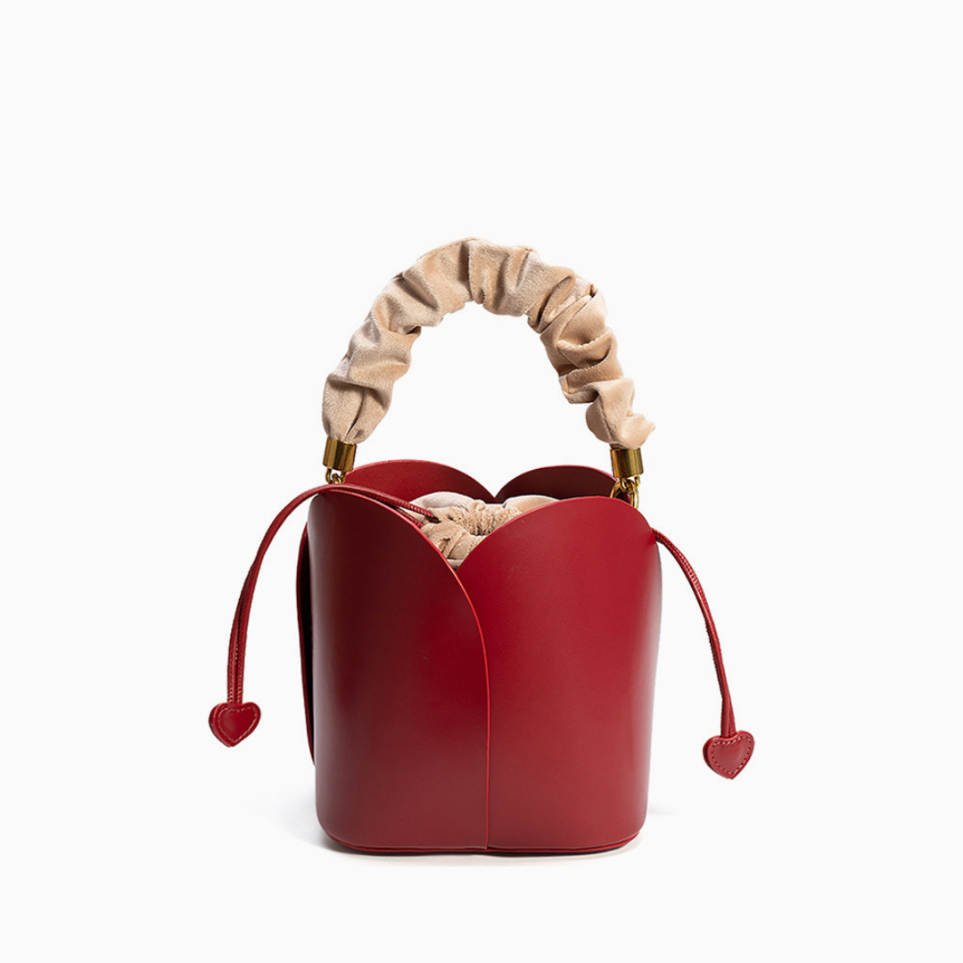 Sac à main seau en forme de pétale de rose