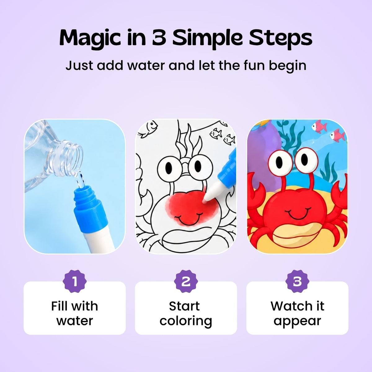 Livre de coloriage magique à l'eau, réutilisable