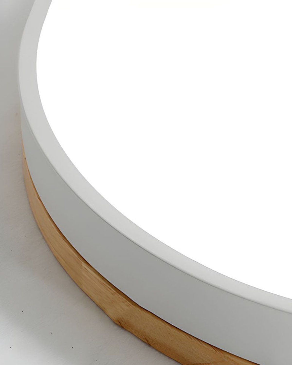 Plafonnier LED rond en chêne et acrylique