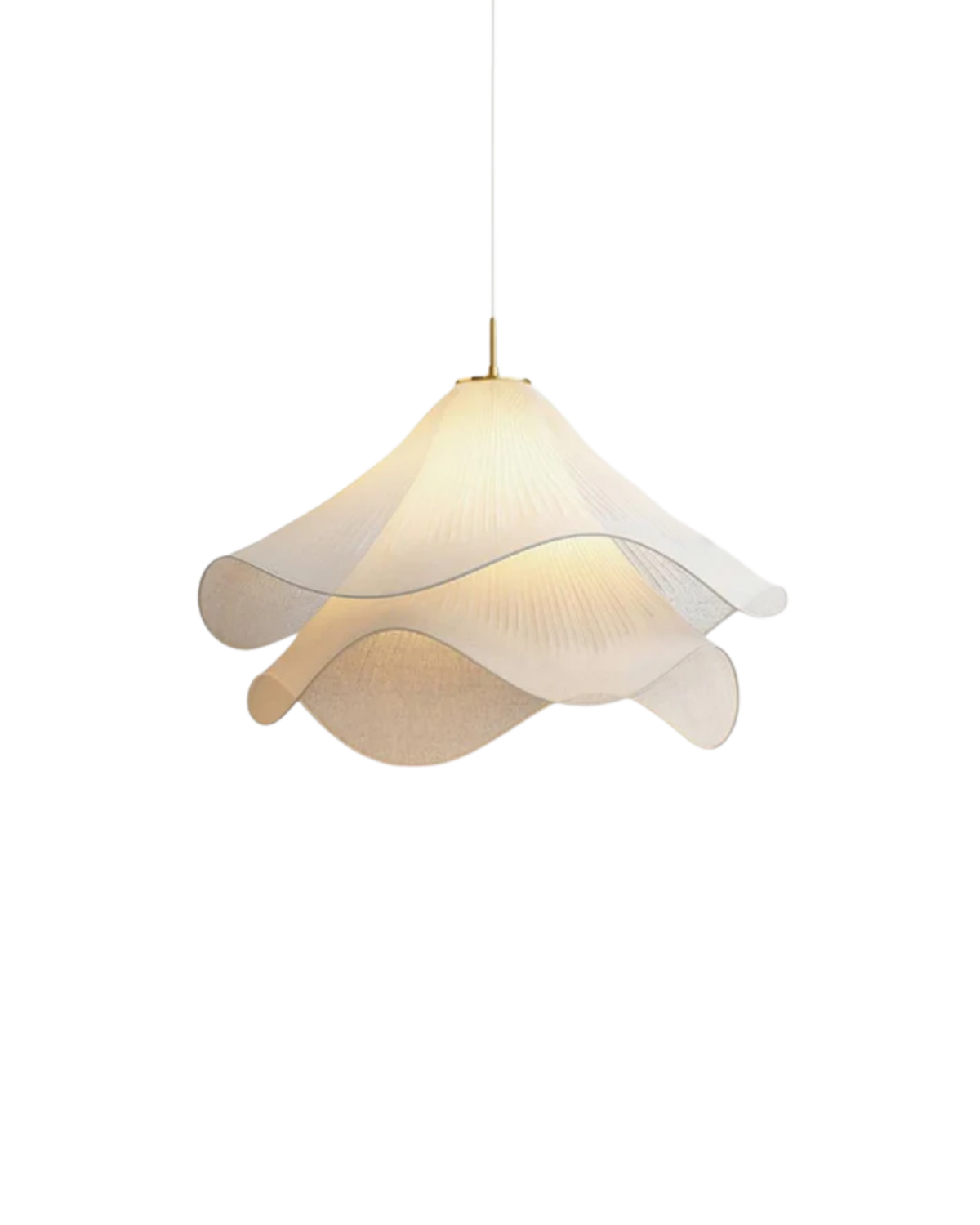 Suspension fleur en tissu superposé, accent doré