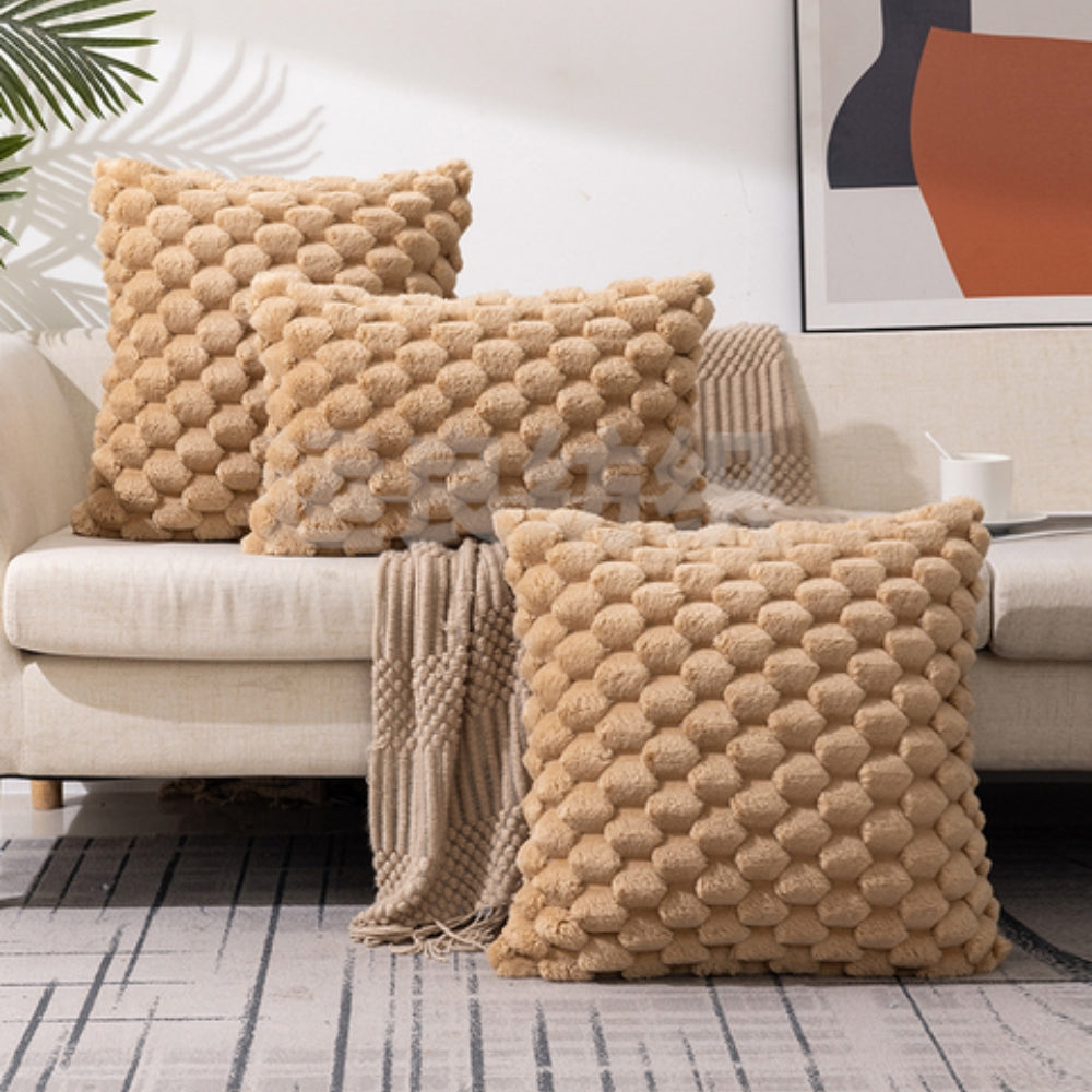 Housse de coussin douce à texture 3D en relief