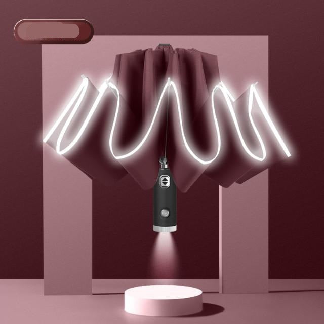 Inverted Folding Umbrella with Push-Button Opening