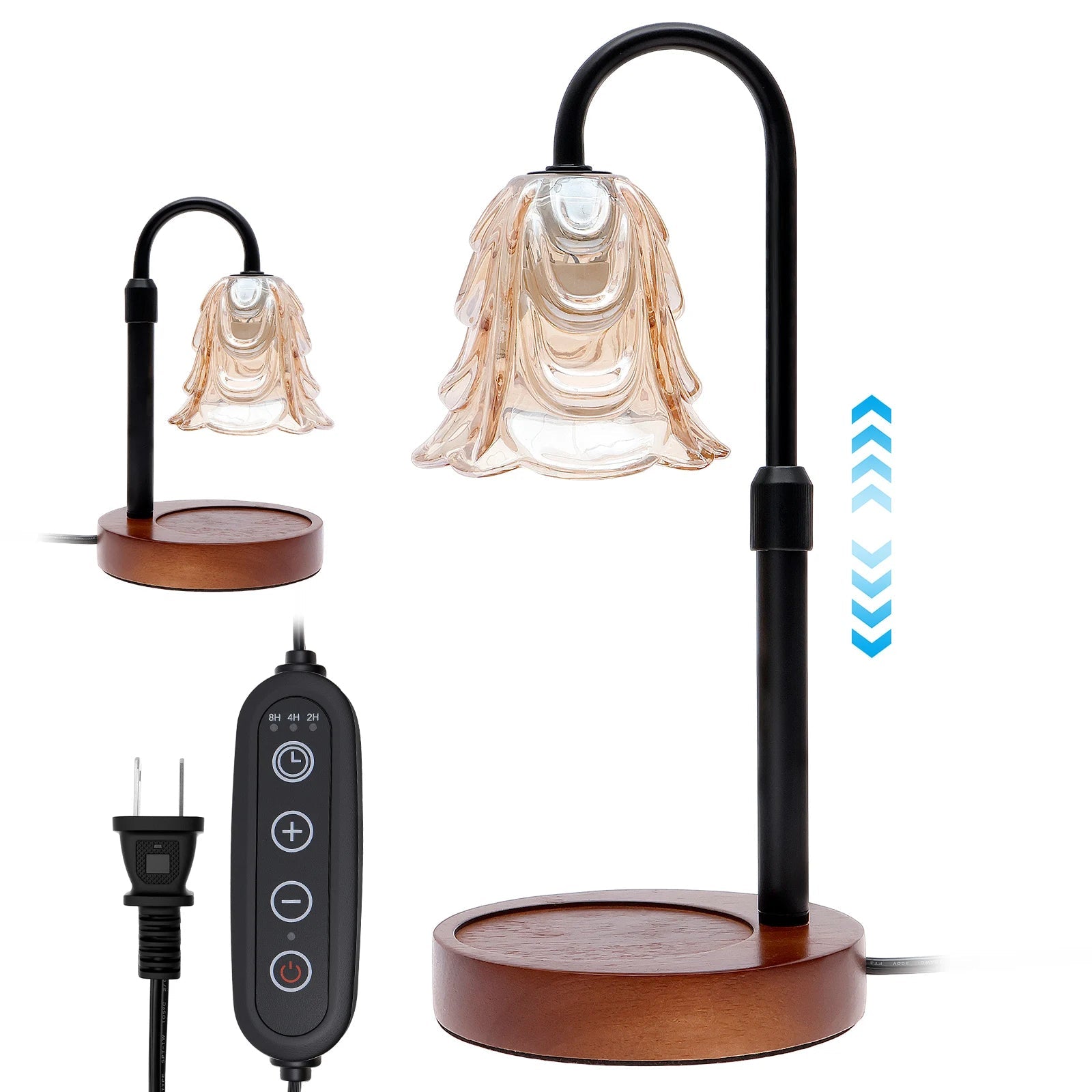 Lampe chauffe-bougie florale dimmable décorative
