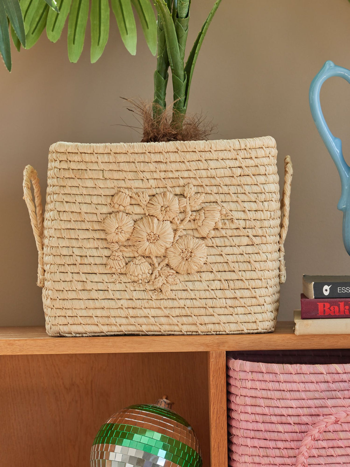 RaffiaCraft - Panier de Rangement Tressé Fait Main