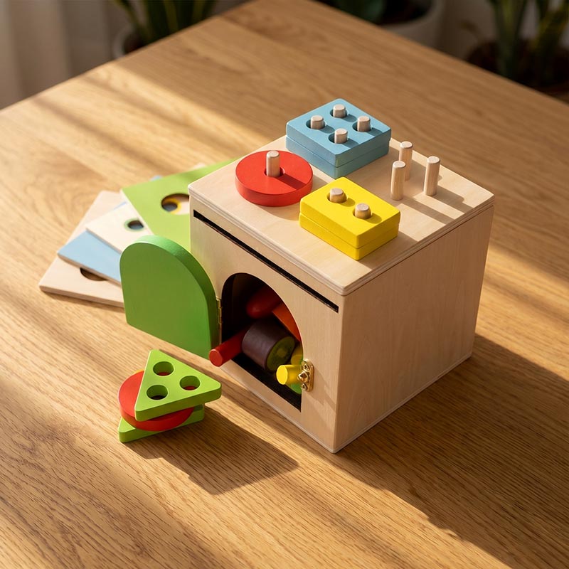 Boîte de tri en bois 6 en 1 avec 29 pièces