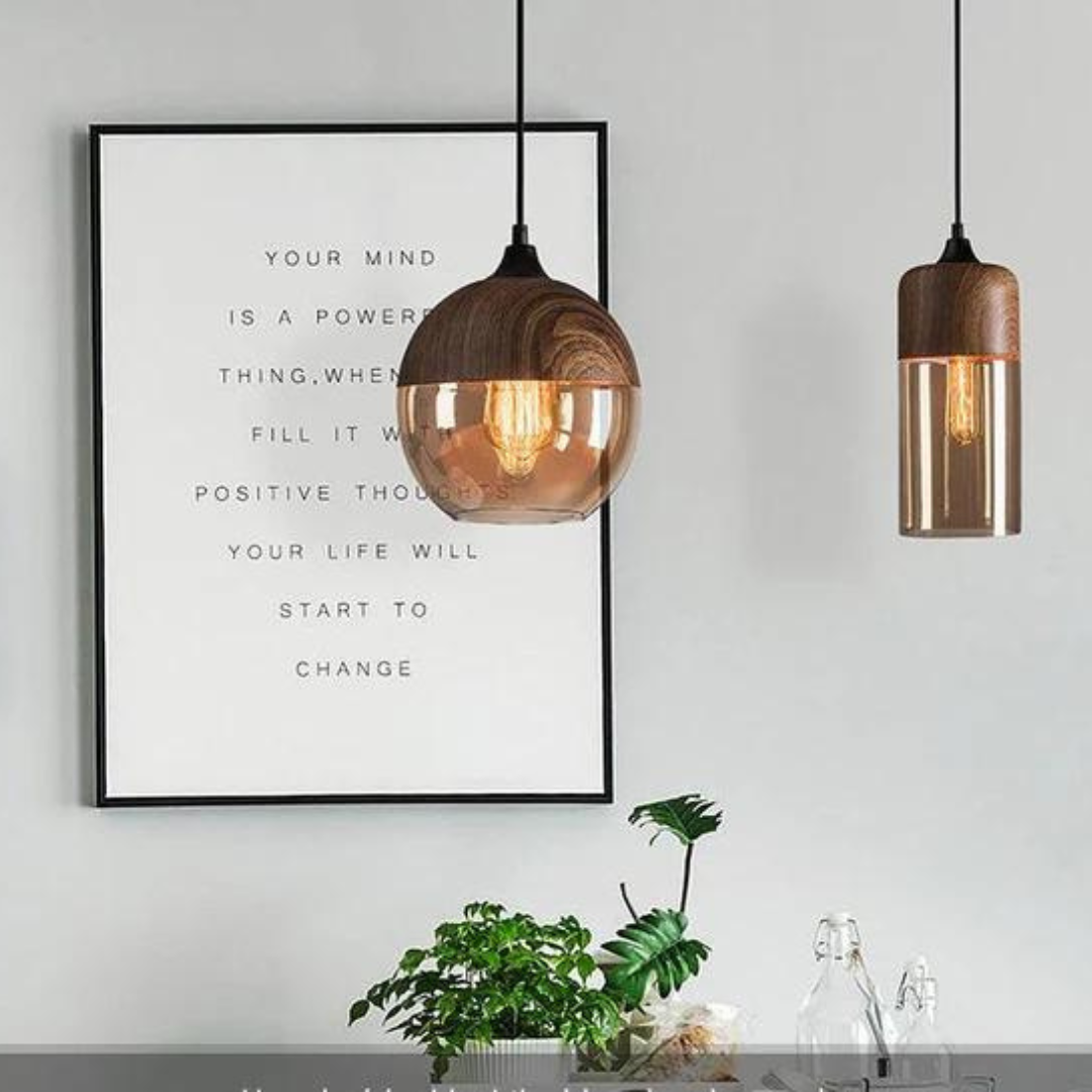 Suspension Scandinave en Verre Teinté