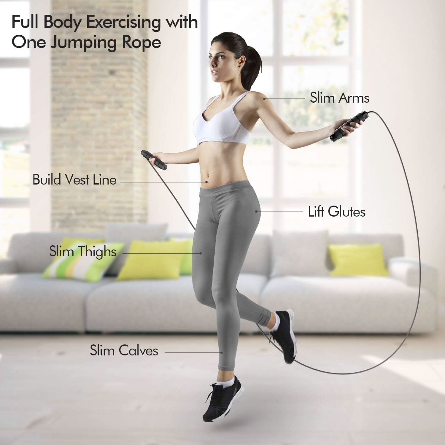 Shouldercup Corde à Sauter Anti-Emmêlement Réglable