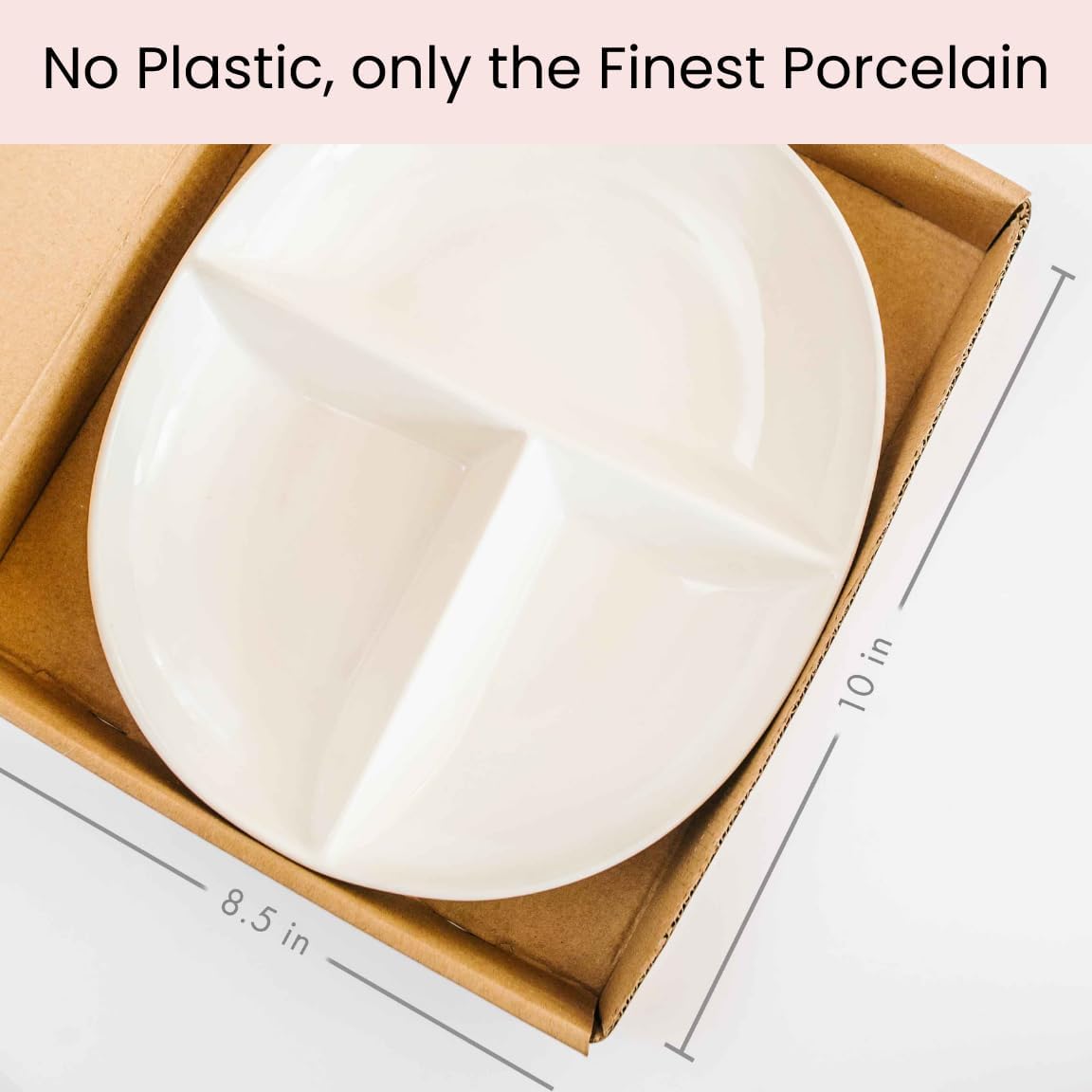 PortionMaster - Assiette à Compartiments en Porcelaine