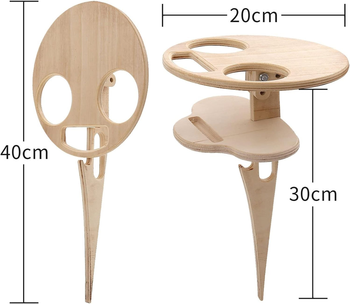 WineGlow - Table à Vin Portable Double Plateau