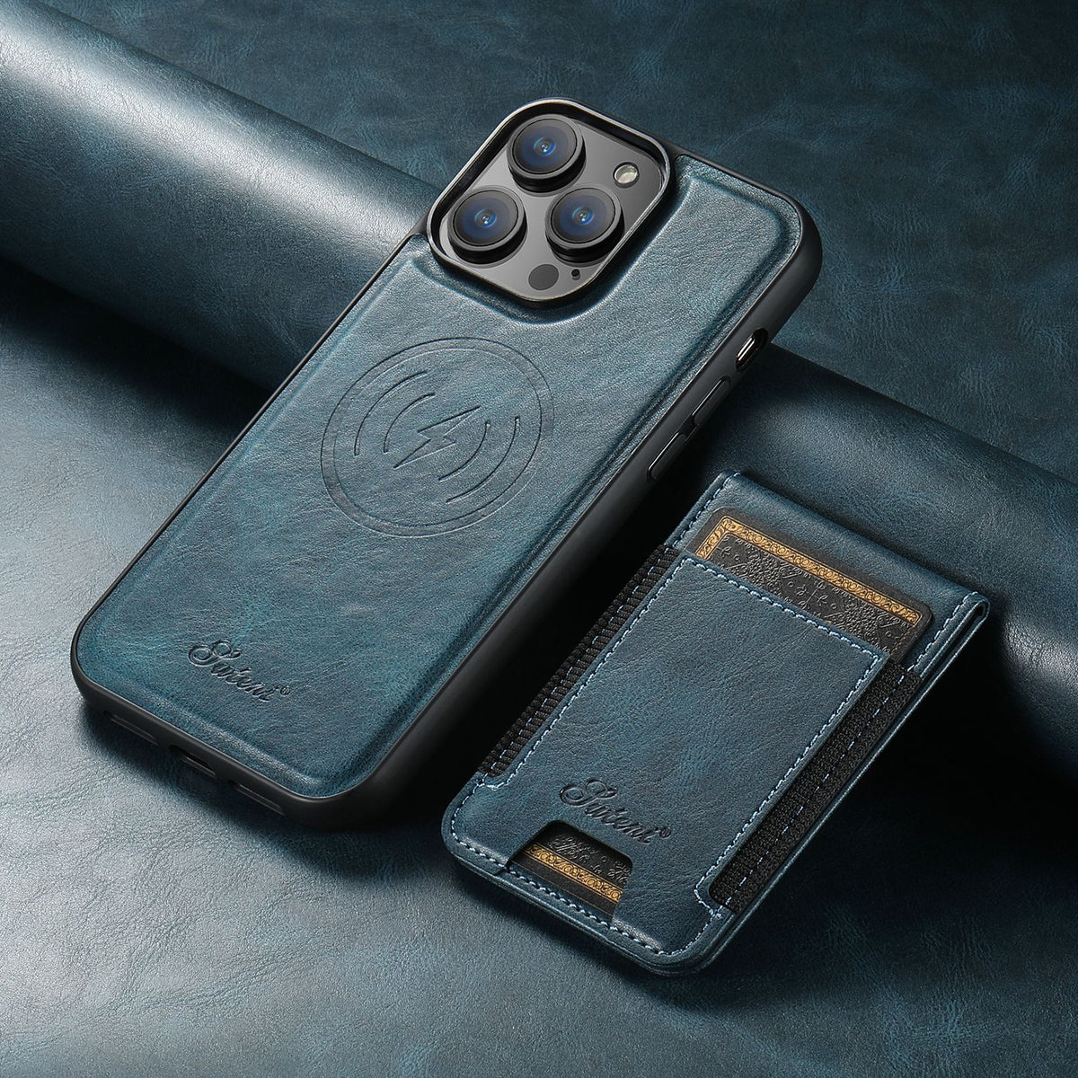 LuxLeather - Coque en Cuir avec Porte-Cartes