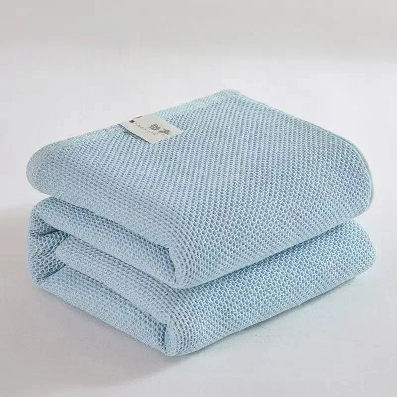 Japanese-Style Waffle Cotton Throw Blanket