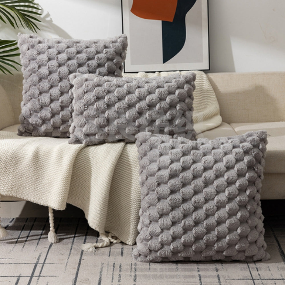 Housse de coussin douce à texture 3D en relief