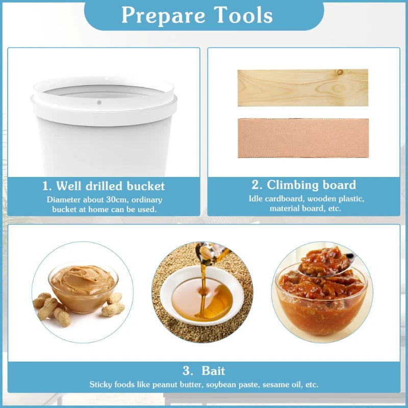 Humane Mouse Trap with Roller for Bucket