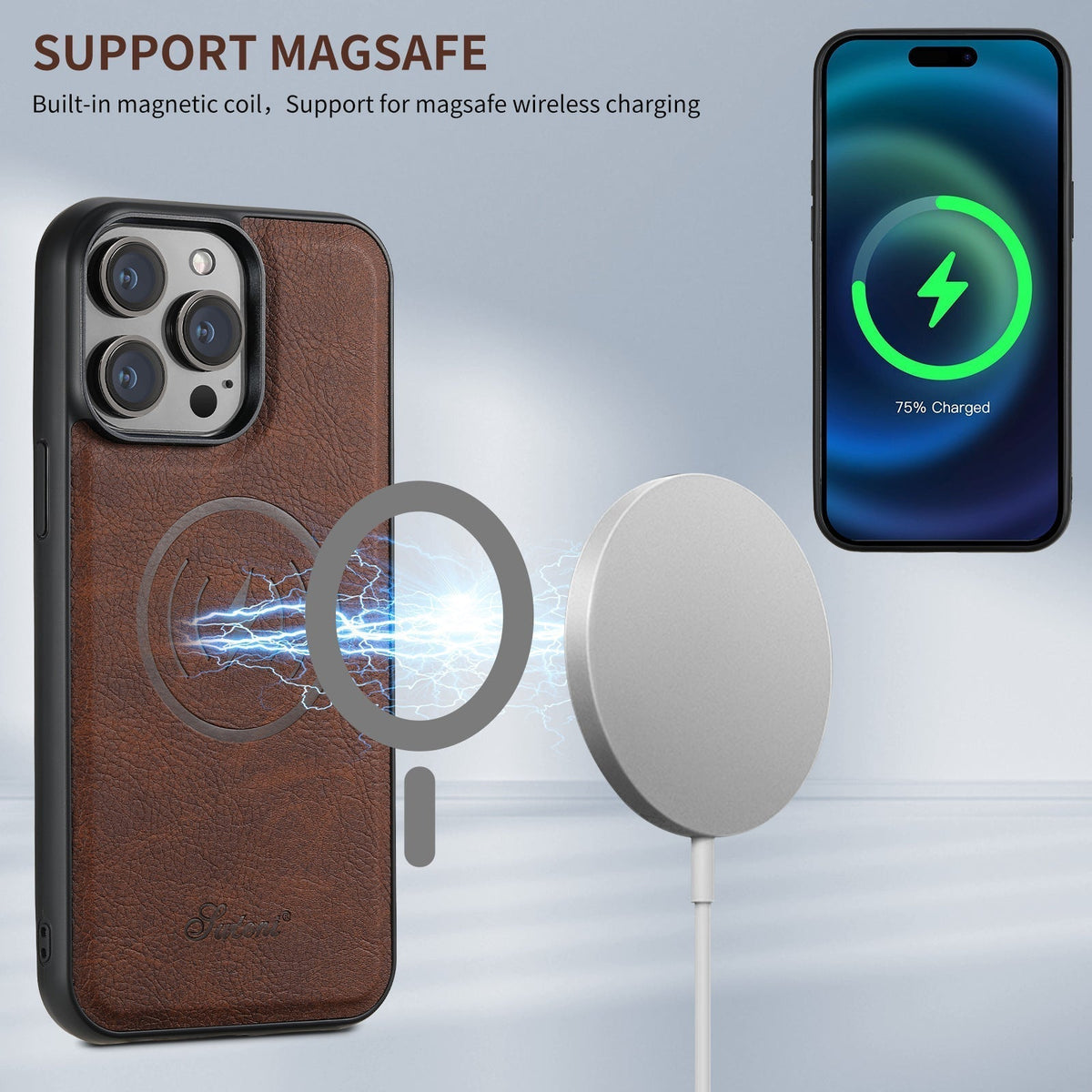LuxLeather - Coque en Cuir avec Porte-Cartes