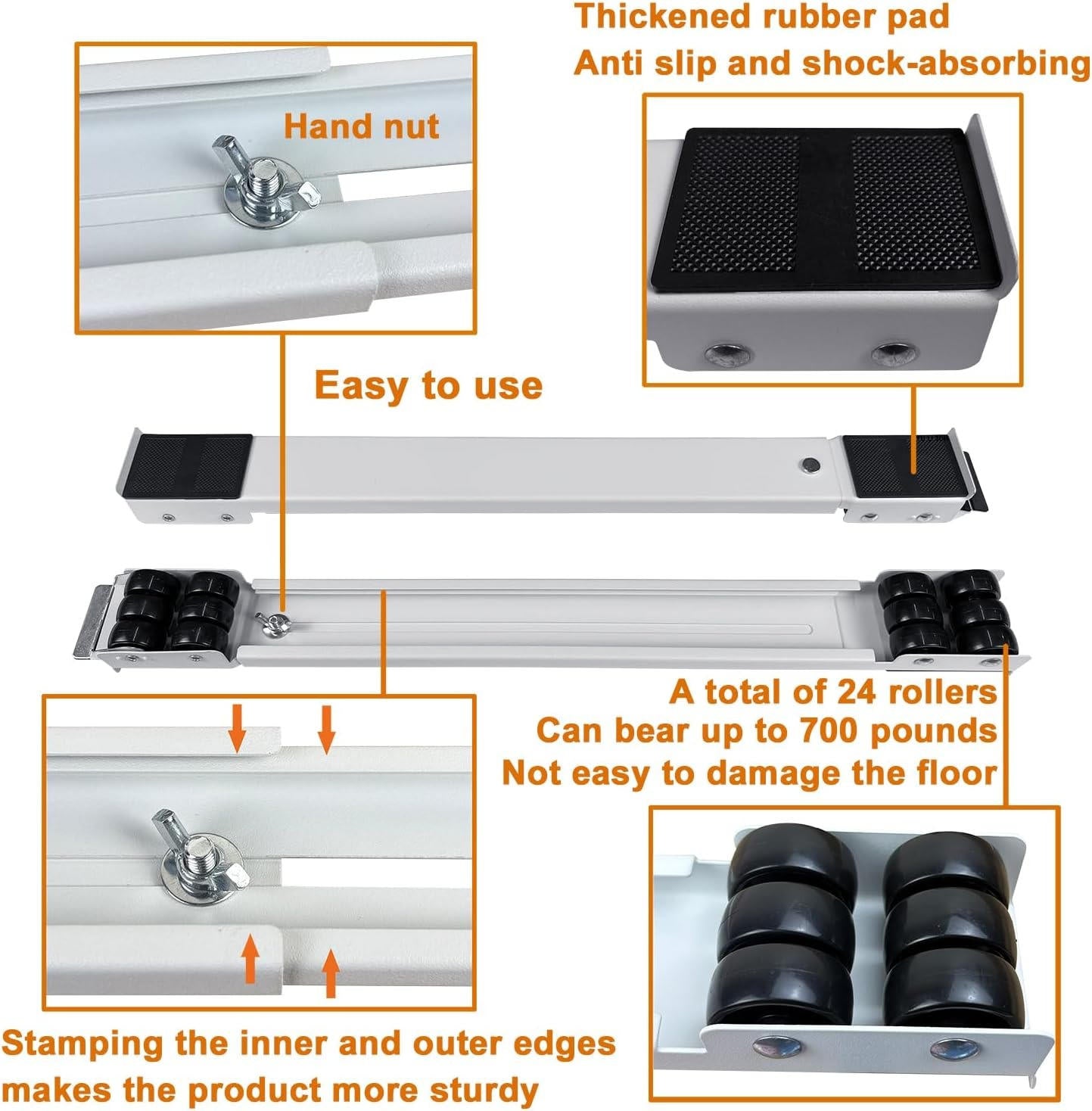 Rouleaux Robustes pour Deplacer les Appareils