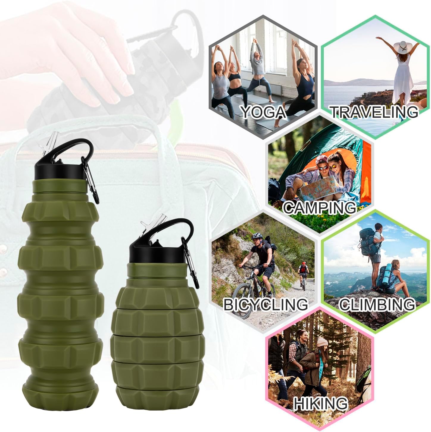 FlexiBottle – Gourde de Voyage Pliable 575ml