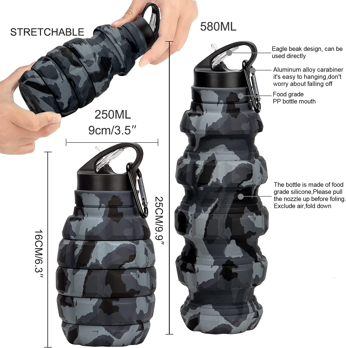 FlexiBottle – Gourde de Voyage Pliable 575ml
