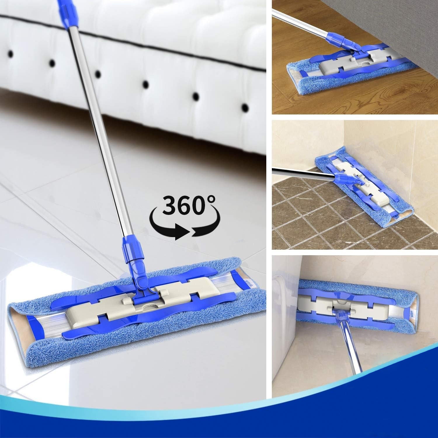 Balai laveur à tête rotative et tampons lavables