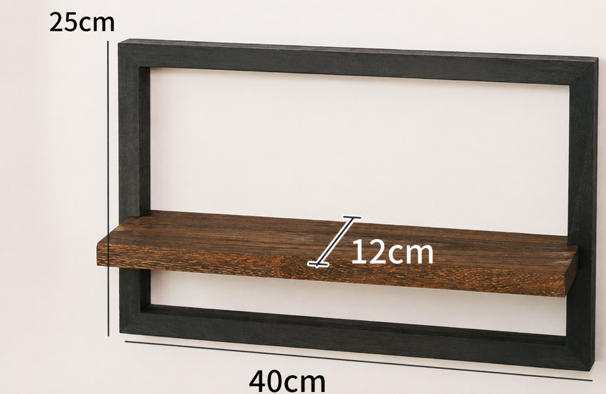 Étagère Murale en Bois d'Acacia et Acier Vintage
