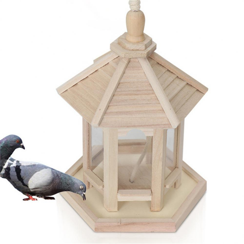 Mangeoire à Oiseaux en Bois et Verre