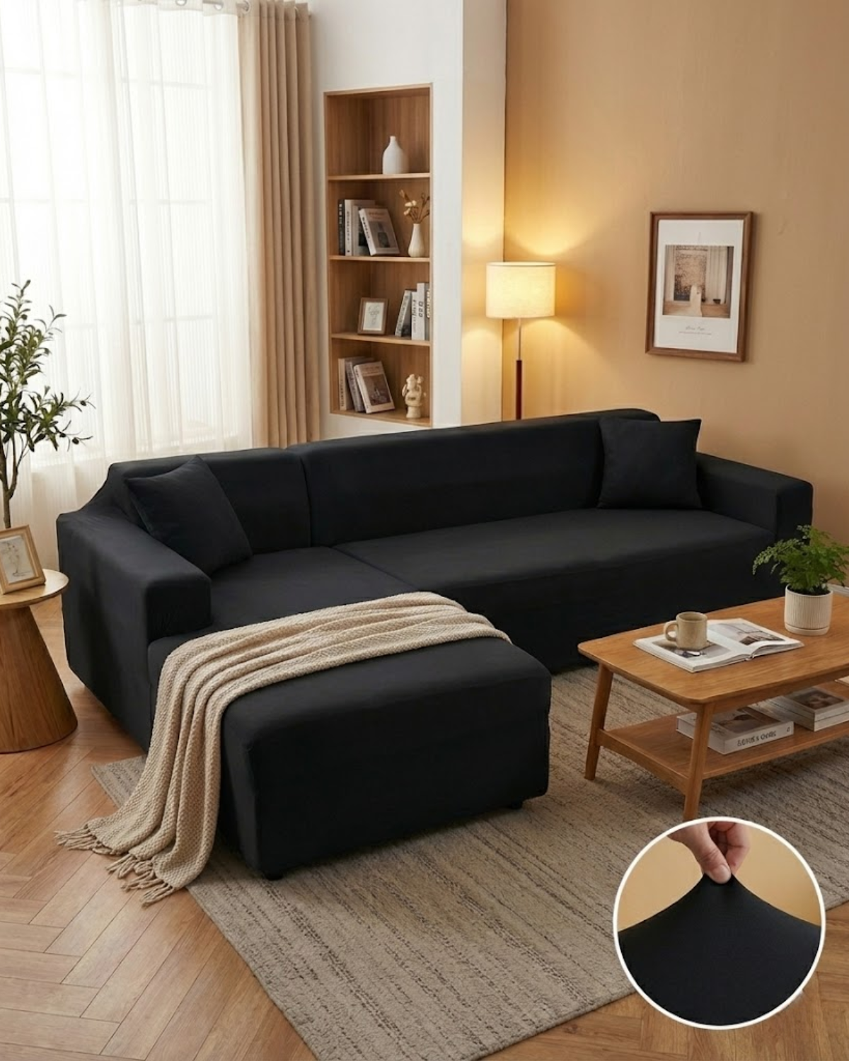 Housse de canapé d'angle modulable, 1 à 4 places