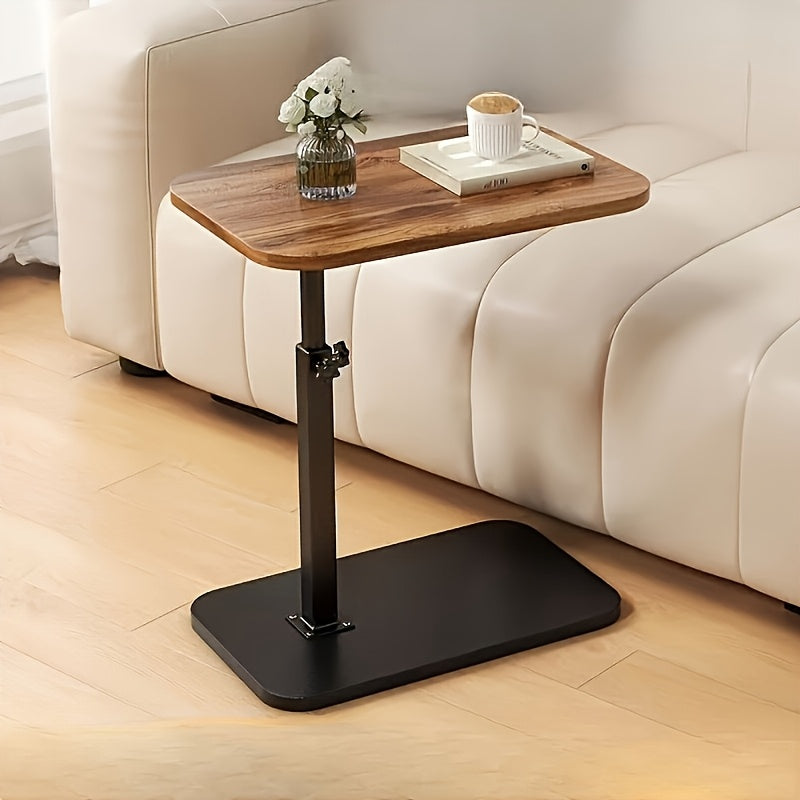 Table d'appoint réglable en hauteur, bois et métal