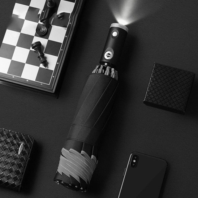 Inverted Folding Umbrella with Push-Button Opening