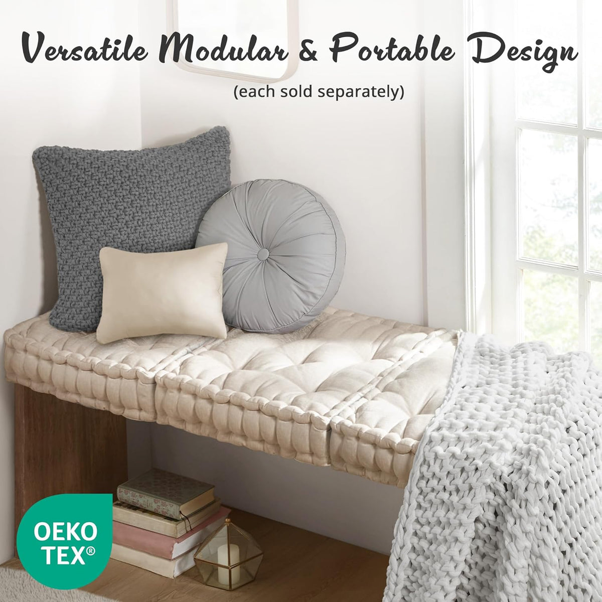 ZenComfort - Coussin de Sol en Chenille Moelleux