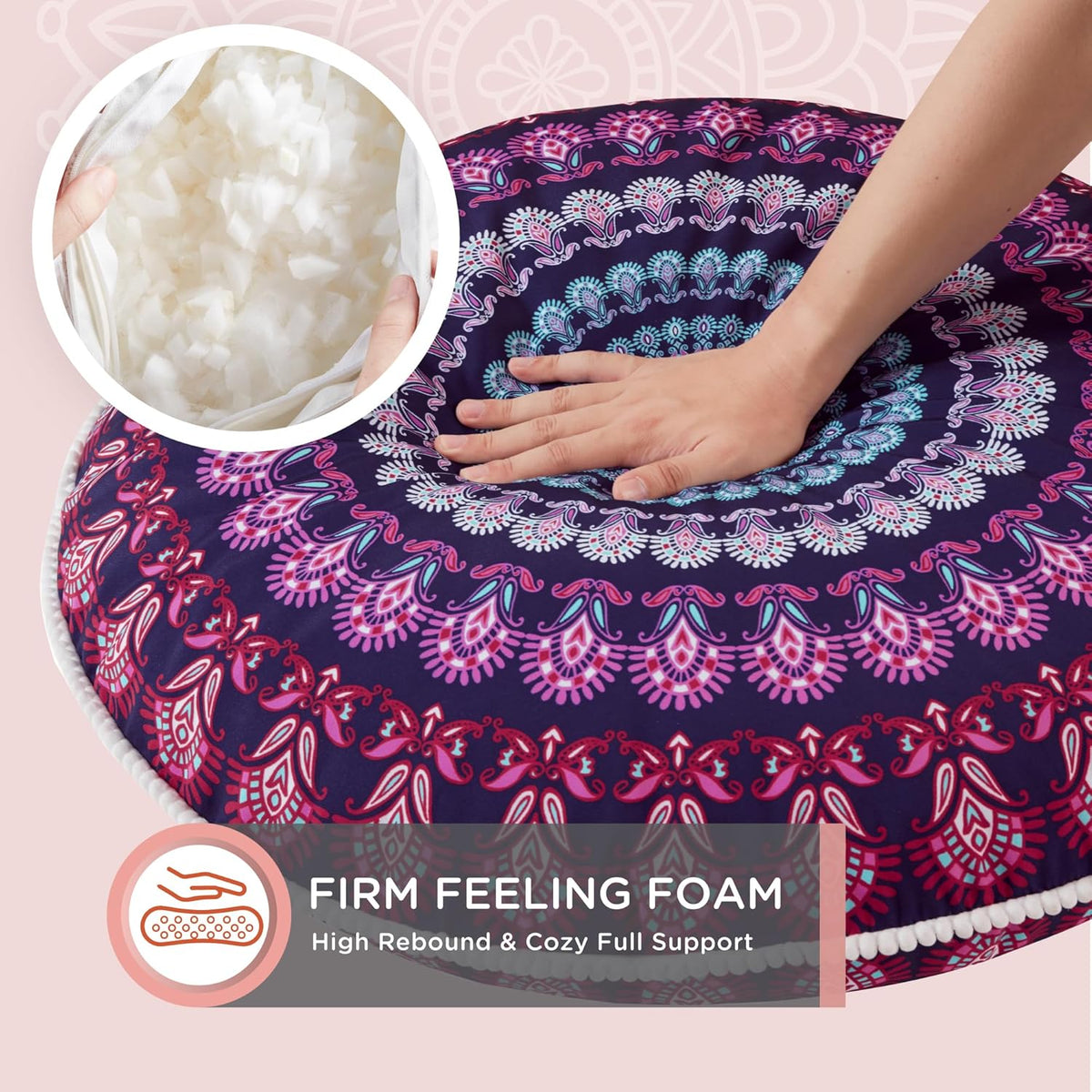 MandalaCushion - Coussin de Sol Bohème à Mandala