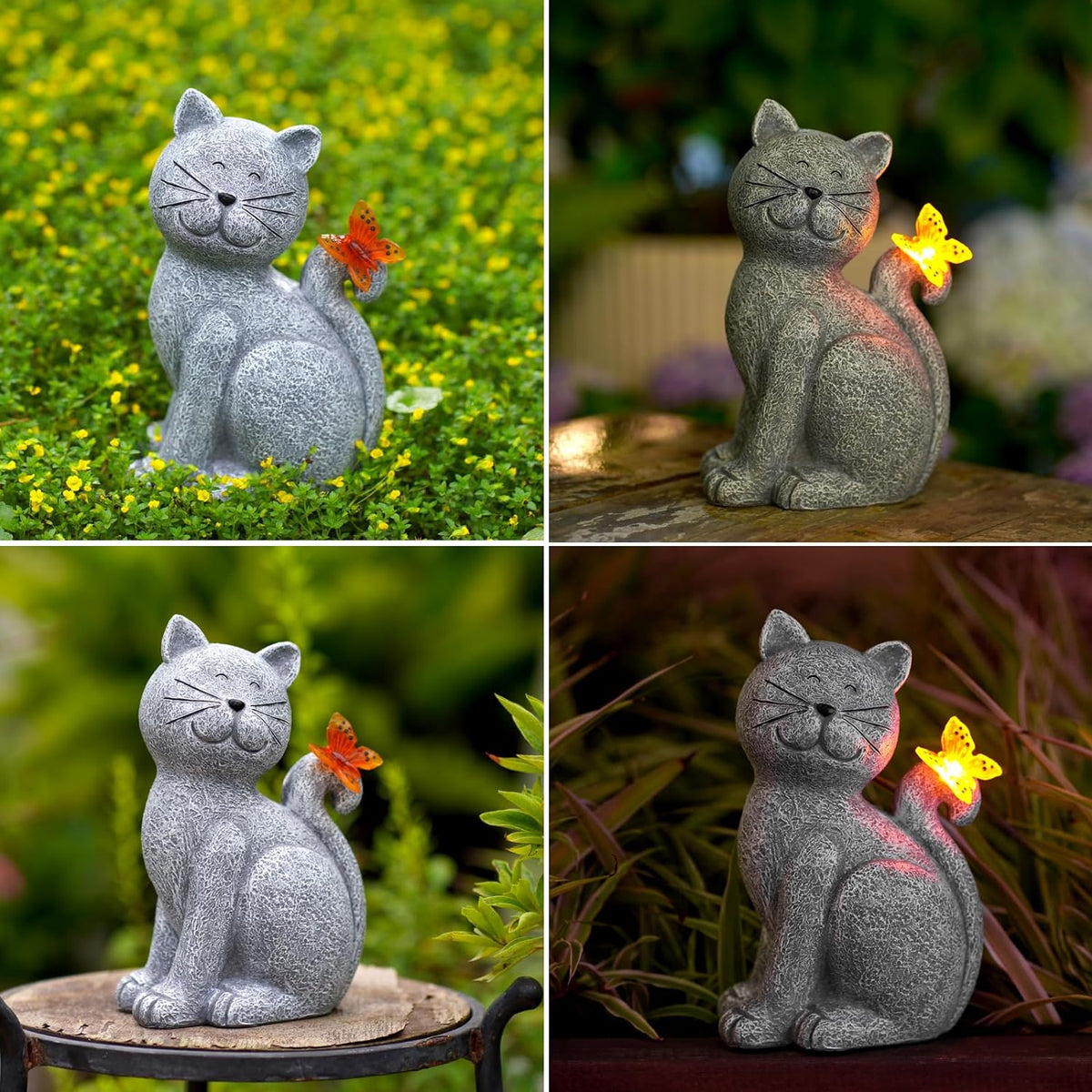 EnchantedKitty - Chat Décoratif de Jardin