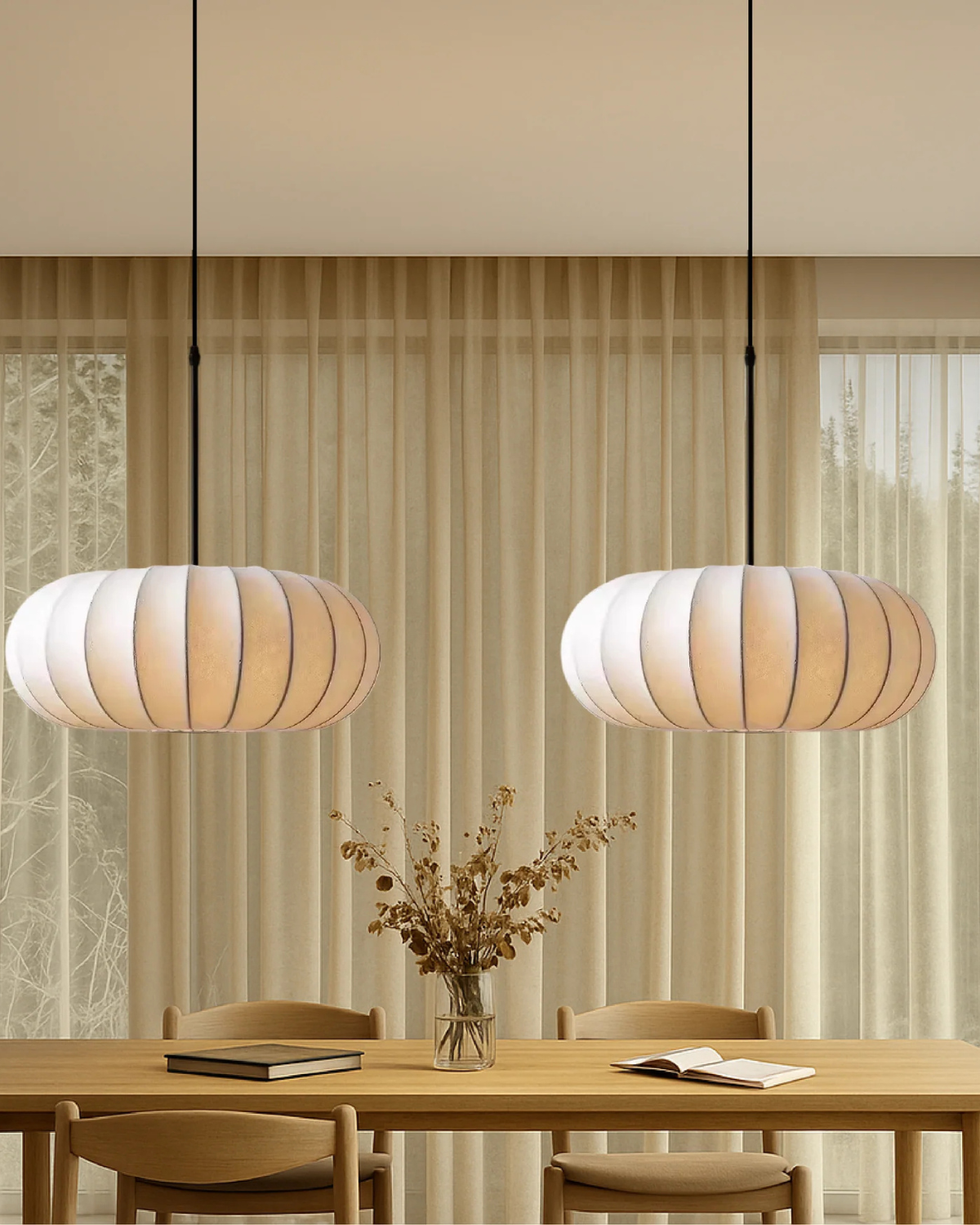 Suspension sculpturale design, quatre tailles